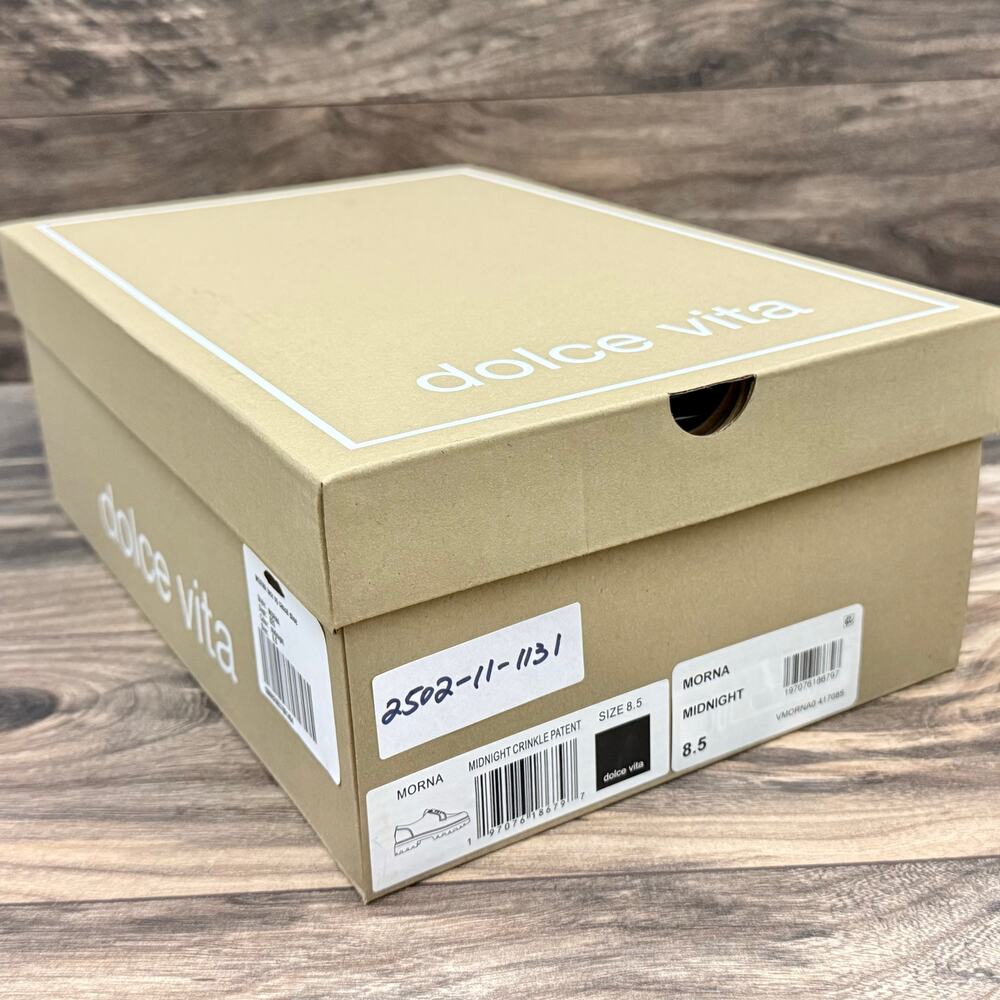 NIB Dolce Vita Morna 8.5 Chunky Lug Sole Lace Up Preppy Oxford Crinkle Patent - Picture 10 of 11